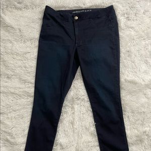 American Eagle Outfitters; Navy Blue Skinny Jean Leggings, Size US14